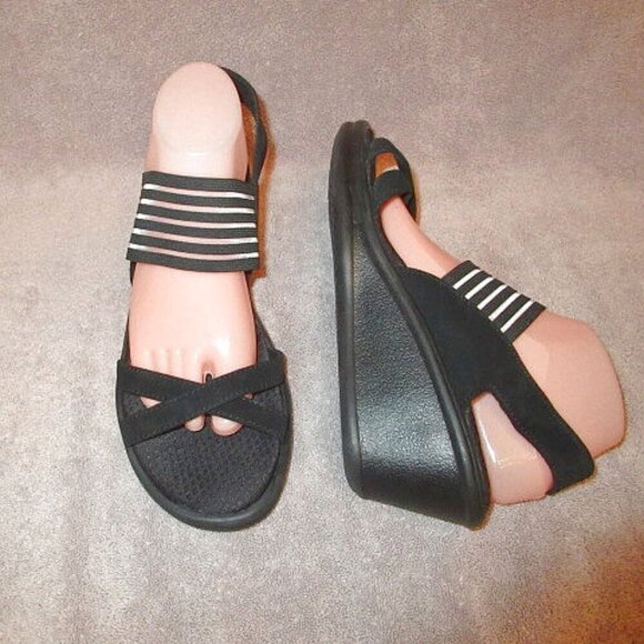 Skechers Cali Rumblers Sci Fi Wedge Sandals Size 11 Platform Slingback Heel Foam - Picture 1 of 9